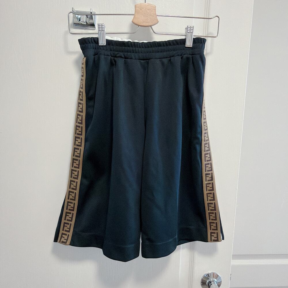 Fendi Boys Black Tan Zucca FF Shorts Size 10yr Fits Adult S